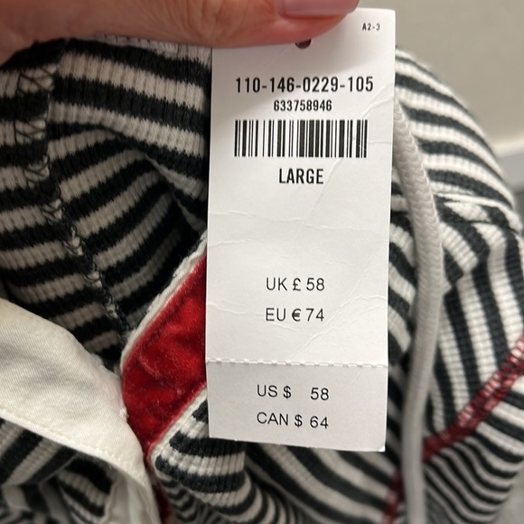 Abercrombie & Fitch One Piece Striped Thermal Hoodie Mini Romper L - Picture 10 of 11